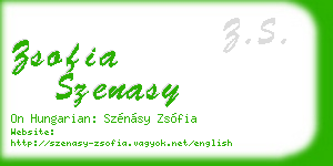 zsofia szenasy business card